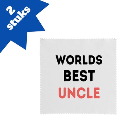 Akyol - worlds best uncle brillendoekjes - Oom - de beste oom - verjaardagscadeau - verjaardag - cadeau - cadeautje voor oom - oom artikelen - kado - geschenk - gift - 17,8 bij 17,8 cm - 2 stuks