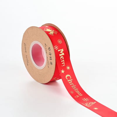 Without Lemon - Kerst Lint Rood - Merry Christmas - Kerstklok - Kerstverpakking - Versieringen - Kerst Cadeau - 2.5x50cm - Kerstlint Rood D