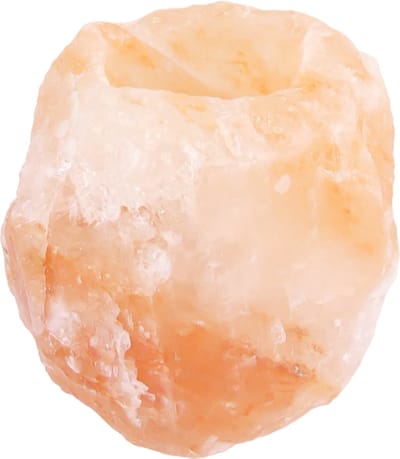 Waxinelichthouder / Theelichthouder Zoutsteen Himalaya - Middel 0,6-1kg - ca. 9x9x8cm