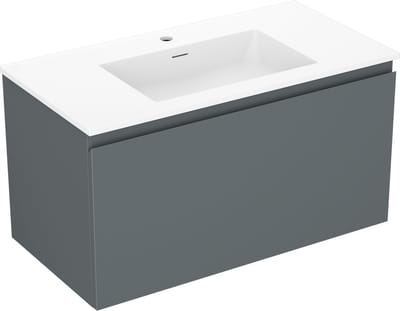 Mexen Orio badkamerkast 90 cm met wasbak Otis, 1 lade, grafiet mat/wit mat - 91A10-09047-1-BF66-W18M01