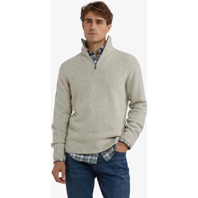 McGregor Zip Mock Fishermans Sweater Off White Size: XXL | Sweaters Outlet | Heren | Beige
