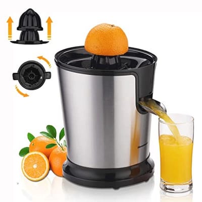 Citruspers met roestvrijstalen sappers en krachtige motor voor grapefruit