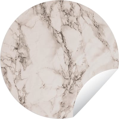 Tuincirkel Rosegold - Marmer - Chic - 60x60 cm - Ronde Tuinposter - Buiten