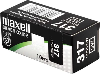 Maxell 317 / SR 516 SW Silver Oxide horlogebatterij 10 Stuks