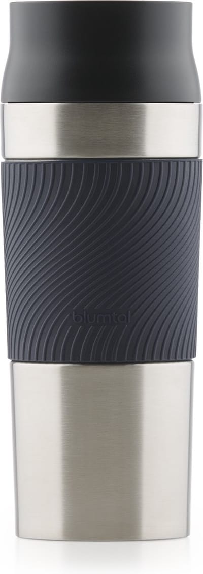 Blumtal Thermosbeker Classic - Lekvrij, BPA-Vrij en Vaatwasserbestendig - Hoge Kwaliteit Thermosfles met Quick-Press Sluiting - Travel Mug 350 ml - Donker Oceaan Blauw - Blauw