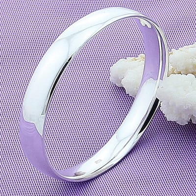 Vente Chaude Mode Argent Sterling Rond Bracelet Joncs Tendance Simple Grand Jonc pour Femmes Bijoux Cadeau gray