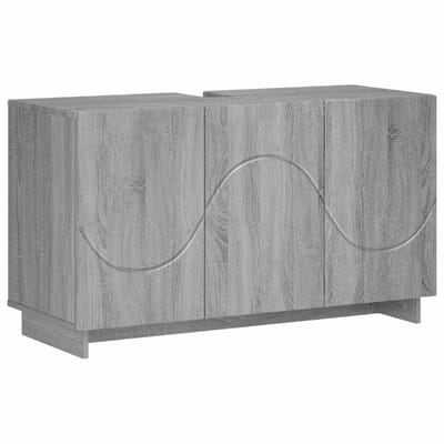 vidaXL - Badkamerkast - set - 3 - st - Grijs - Sonoma - Bewerkt - hout