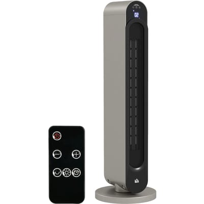 HOMCOM verwarming oscillerende soufflant 1100/2200 W - mini-radiator keramiek PTC-afstandsbediening inbegrepen-zwarte boosterverwarming
