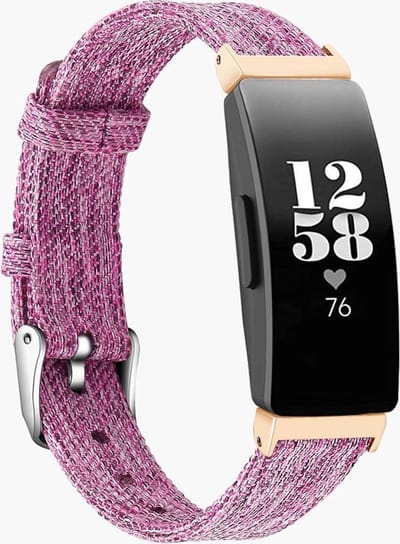 KELERINO. Denim bandje geschikt voor Fitbit Inspire (HR) - Lila