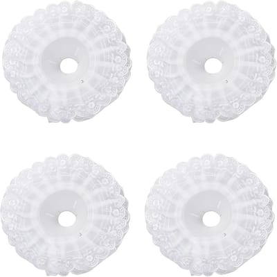 Boeket Kraag Decoratie - Bloem Accessoires - Bruiloft Versieren - Kant Rand Design - 4 Stuks - Wit