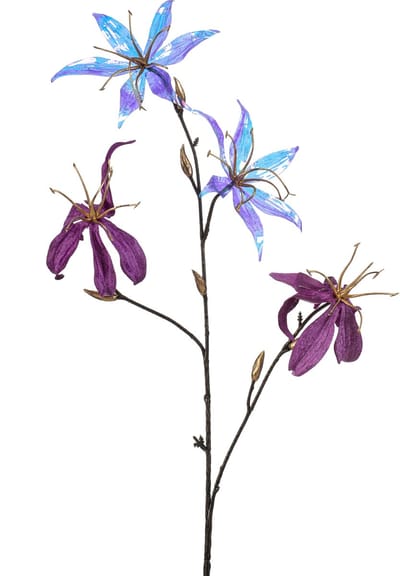 Emerald - Kunstbloem Gloriosa glamour 78cm paars - Kunstplant voor binnen