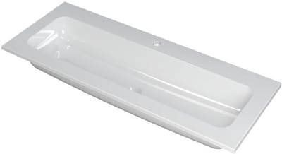 INK Faktor Wastafel Polystone Centraal met 1 Kraangat - 1200x450x15 mm - Glans Wit