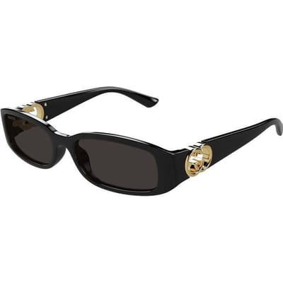 Lunettes de soleil rectangulaires à design ajouré Gucci Lunettes de soleil pour femme Noir GG1661S001 Dust Bag+Eyeglass Case (Random Color)