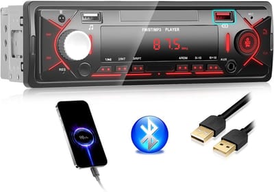 Auto Radio 1 DIN - Autoradio Bluetooth - Muziek Luisteren Auto - Real-time Scherm - 1 DIN - Zwart