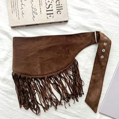 Amerikaanse Driehoekige Riem met Franjes voor Dames, Retro Ontwerp, Brede Tailleband met Rok. 116cm veelkleurig