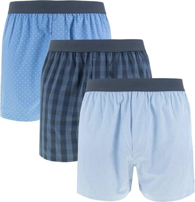 JBS heren 3P wijde boxers blauw