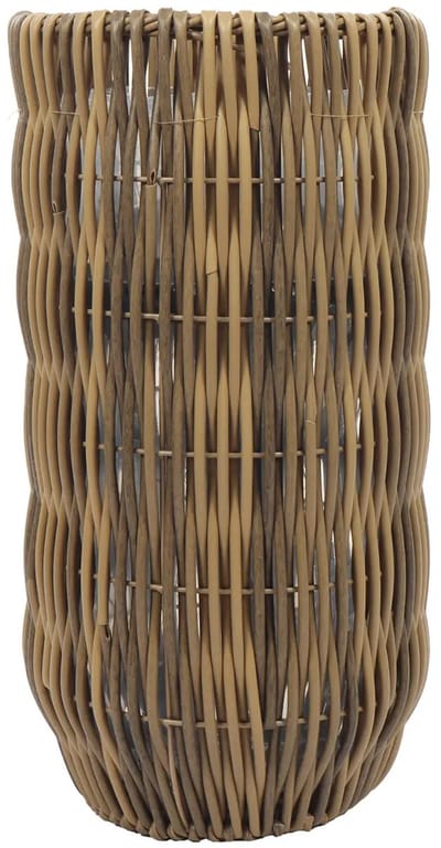 Hoge Plantenpot Rotan Naturel 60 cm – Kunst Rotan Bloempot Rond – Met Inzetbodem – Voor Binnen en Buiten