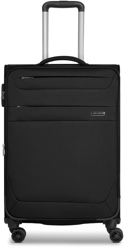 Worldpack Chicago 4 wielen Trolley M 67 cm met uitbreidingsplooi - Zachte bagage - TSA slot - black