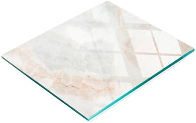 Keuken serveerplank van gehard glas met marmerprint, 60x52 cm