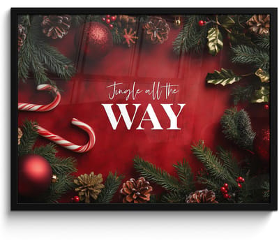 Poster in lijst - Fotolijst 70x50 cm - Posters - Kerst - Quote - Rood - Kerstballen - Posterlijst zwart - Decoratie - Wanddecoratie woonkamer - Kerstdecoratie voor binnen - Kerstversiering - Kerstmis versiering in huis - Kerstaccessoires