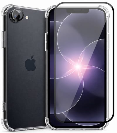 Hoesje geschikt voor iPhone 17e - Screenprotector Volledig Dekkend Glas & Camera Protector - Shockproof Transparant