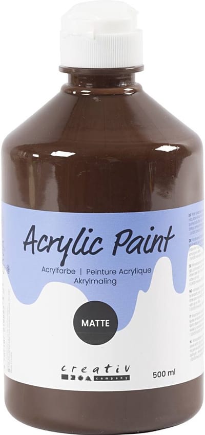 Acrylverf Mat, bruin, 500 ml/ 1 fles