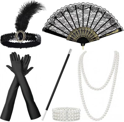 Gatsby accessoires voor vrouwen uit de jaren 1920, kostuum voor carnaval en themafeesten
