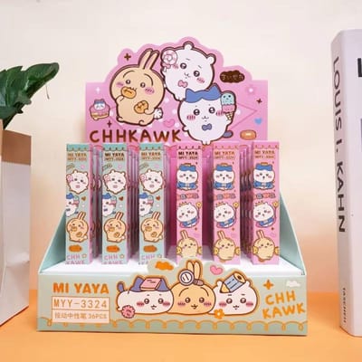 Mooie Chiikawa Anime Merchandise Blind Box Drukpen Cartoon Schattige Usagi Vragen Student Neutrale Pen Schrijfwaren random-5pcs