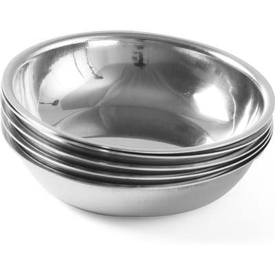 HENDI Suiker- en slagroomschaaltjes – roestvrij staal – vaatwasserbestendig – set van 4 – ⌀100x(H)20mm