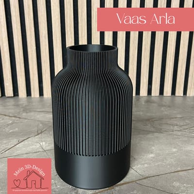 Vaas Arla - Japandi style - 3D geprint - Kunstbloemen - Legobloemen