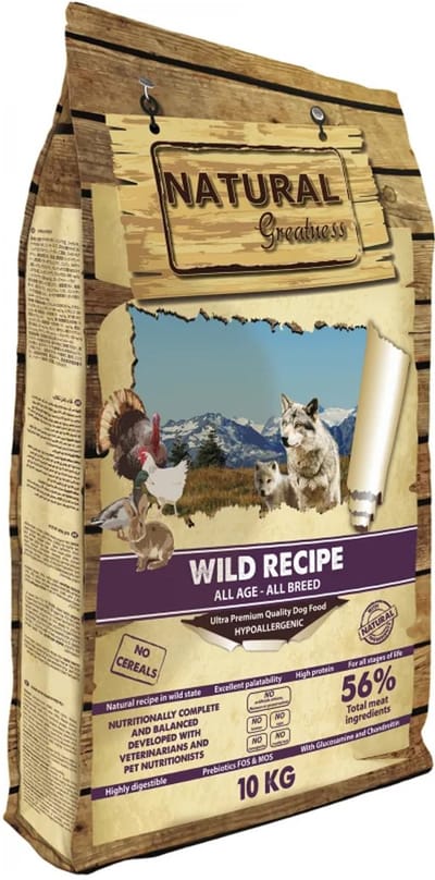 Hondenvoer Natural Greatness - Eend en Konijn - Hypo-allergene voeding, 10 kg