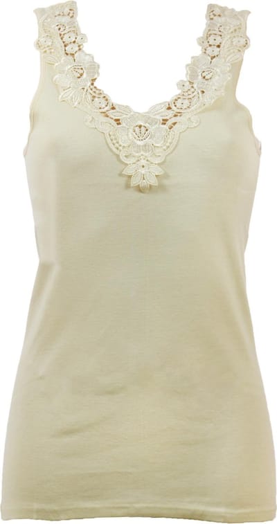 Toker Dames Hemd kant, breed bandje 228/1  - 38  - Beige