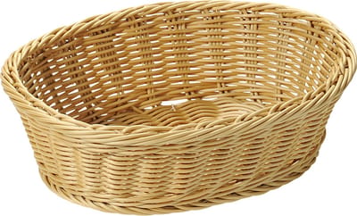 Kesper Gevlochten mandje - ovaal - 23 x 29 x 9,5 cm - fruitmand/broodmand - Tafel dekken - tafelmand - cadeau- of presentatiemand