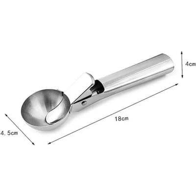 IJsbolschep met Trigger Premium Roestvrij Staal Fruitscoop voor Frozen Yogurt Sundae IJsbollepel Stapels white