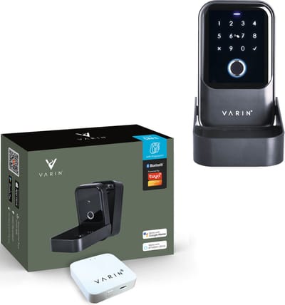 Varin® Smart Sleutelkluis met touchscreen incl. Bluetooth gateway - IP65 Waterdicht sleutelkastje - Sleutelkluisje met code voor buiten en binnen - Vingerprint - Sleutelkaart - App - Cijferslot hangslot weerbestendig - Incl. montage set - Tuya Smart