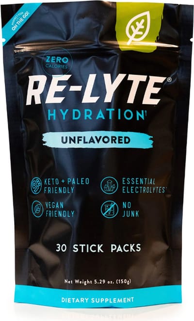 Re-Lyte | Hydration Drink Mix | Unflavored 30 Stick Packs | 30 x 5g