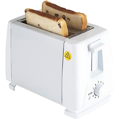 Broodrooster 2 sneetjes brede sleuf met 6 vooraf ingestelde temperaturen en timing Kleine roestvrijstalen broodtoaster US plug