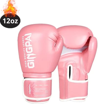 Nivard Bokshandschoenen - Kickboks Handschoenen - Boxing Gloves Set - Vecht Handschoenen - Heren - Dames - Roze - 12 oz