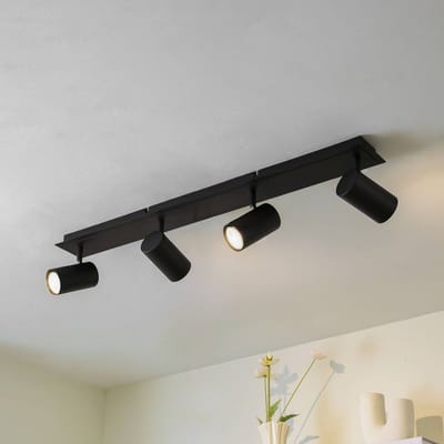 Lindby - buitenspot - 4lichts - Staal, aluminium - H: 16.5 cm - GU10 - zwart zand