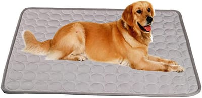 Famanu – Verkoelende hondenmat van 100 x 70 cm, wasbaar en ademend, zelfkoelende mat voor honden en katten, grijs