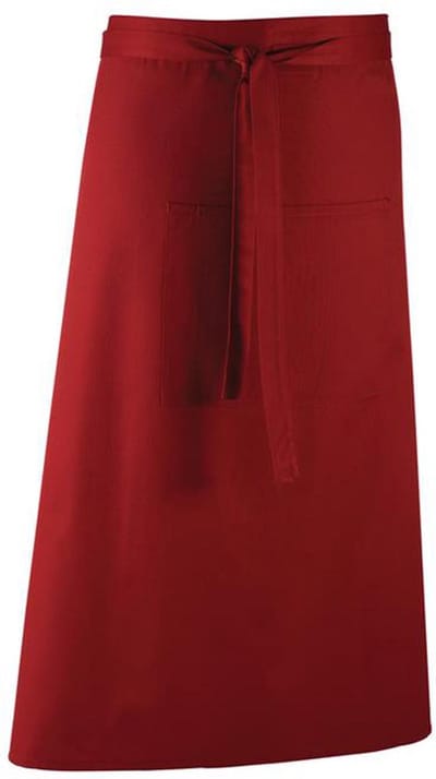 Restaurant schort lang Burgundy I PR158 11 kleuren | Bar Apron Twillweefsel: soepel en sterk. Middenzak met plaats voor een pen. Verkrijgbaar in 11 kleuren I Horeca kleding