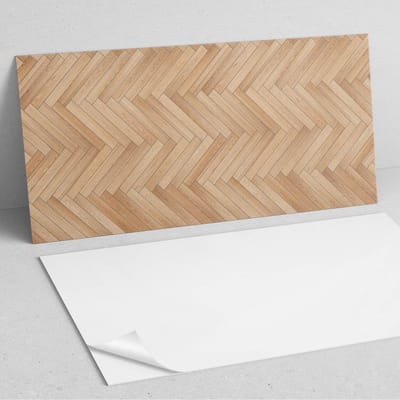 Coloray Wandpanelen Zelfklevend - Visgraatvloerpatroon PVC Wandpaneel - 100 cm x 50 cm - Beige Wandbekleding Zelfklevend - 1 stuk - Texturen Wandpanelen Zelfklevend - Wandbord Keuken - Wandpaneel Badkamer