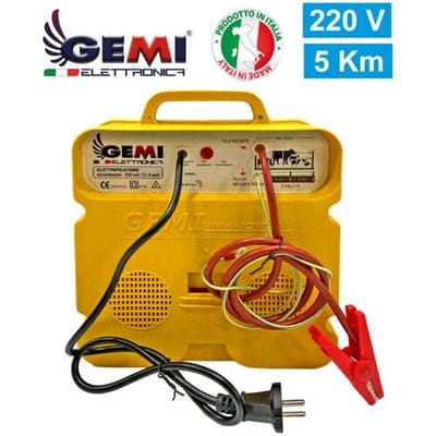 Gemi Elettronica Schrikdraadapparaat e/220 220 v tot 5 km voor elektrische afrastering / schrikdraad, voor paarden runderen huisdieren gemi