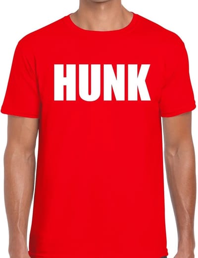 Hunk tekst t-shirt rood heren S