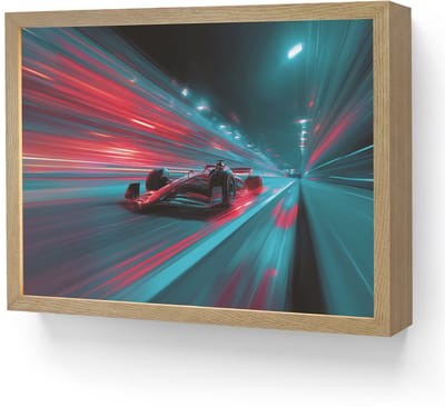 Wandlamp 40x30 cm - Oplaadbaar - Raceauto - Rood - Snelheid - Wandlampen binnen woonkamer - Slaapkamer lamp - Decoratieve nachtlamp - Vloerlamp draadloos