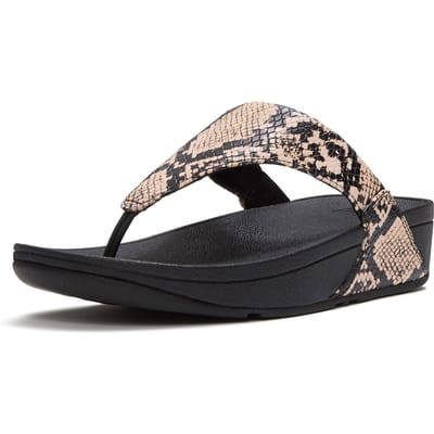 Fitflop Lulu Leren Dames Sandalen Hazy Taupe/Zwart