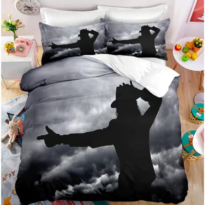 Michael Jackson Beddengoed Collectie Enkel Tweepersoons Volledig King Size Muzikaal Genie Met Beddengoed Volwassenen Tieners Slaapkamer 200X200Cm Dekbedovertrek Collectie US Full200x229cm
