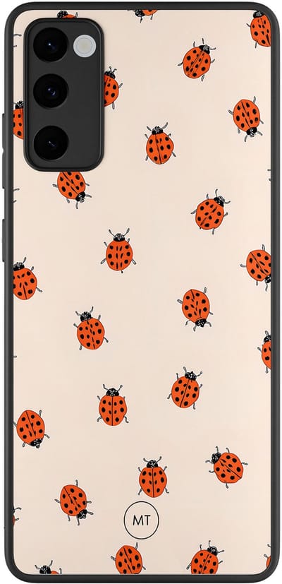 Hoesje geschikt voor Samsung Galaxy S20 FE - Lieveheerstbeestjes - TPU Hard Case Backcover - Beige - Mooie Telefoonhoesjes