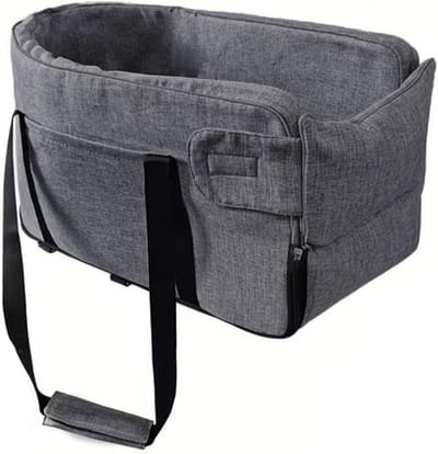 Honden autostoel - Reisstoel huisdier - Veilig reizen - Verstelbaar voorkussen - 45x25x24 cm - Donkergrijs