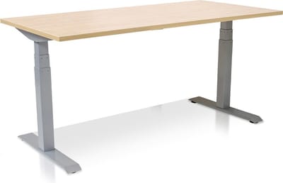 Zit-sta bureau elektrisch verstelbaar - MRC PRO NEN-EN 527 | 160x80 cm | frame aluminium - blad wild peren - met kabelmanagement | memory functie met USB | 150kg draagvermogen